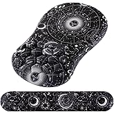 Laokiiy Mouse Pad Wrist Support, 2 in1 Keyboard Wrist Rest+ Ergonomic Mouse Pad, Non-Slip Wrist Rest for Computer Keyboard, Made Easy Typing & Relieve Wrist Pain(Sun Moon)
