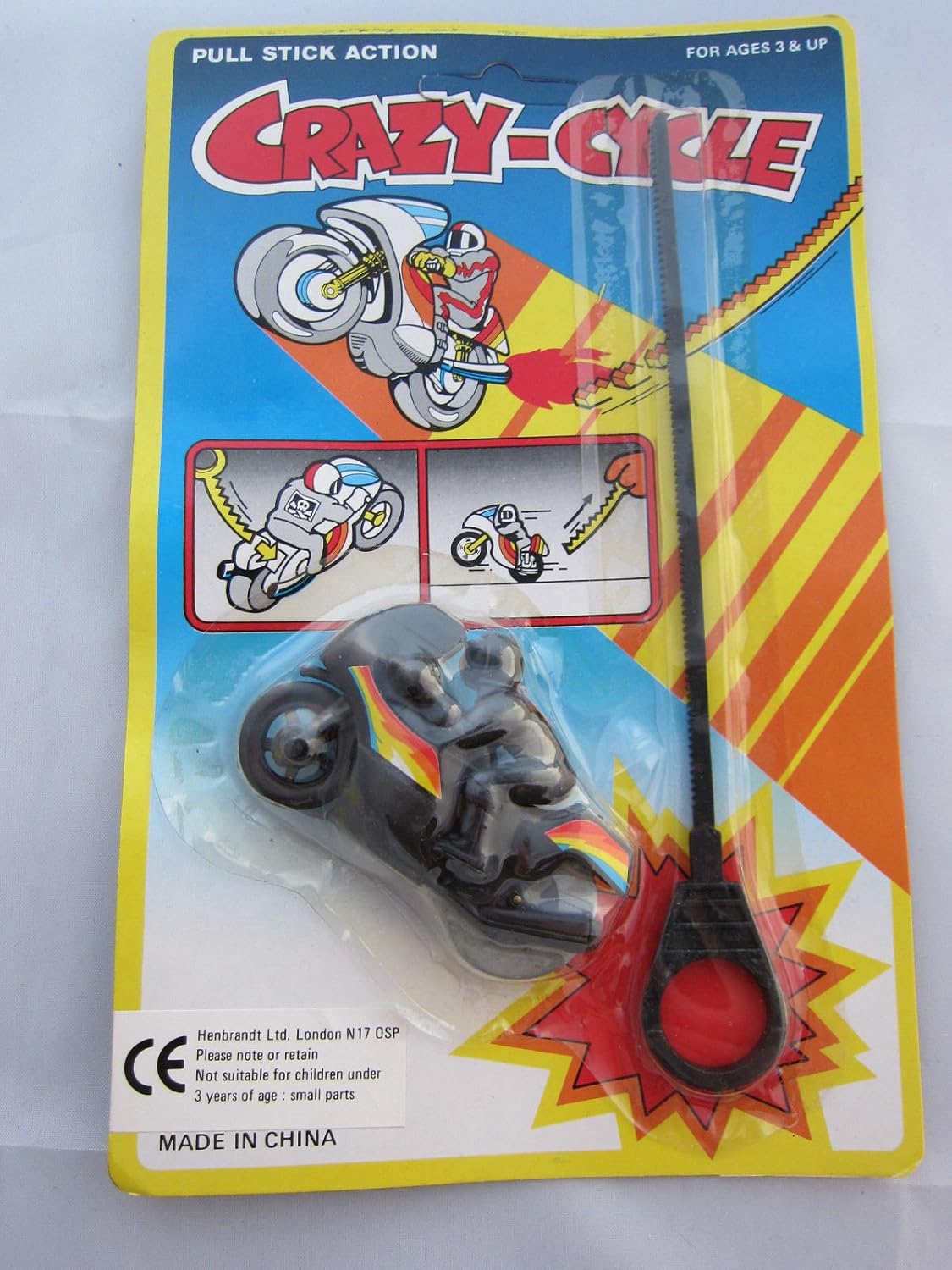 Henbrandt Crazy Cycle Motorbike Rip Cord Racer Old Toy Pop Cycle