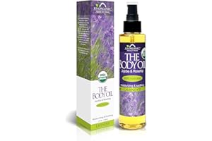 US Organic Body Oil - Elegant Lavender - Jojoba and Rosehip Oil with Vitamin E, Certified Organic, No Alcohol, Paraben, Artificial Detergents, Color or Synthetic perfumes, 5 Fl.oz. (Lavender)