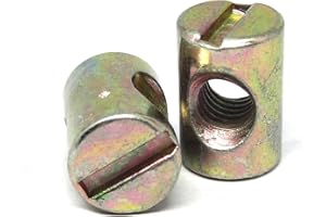 Waterwood 10pcs M6 Barrel Bolts Cross Dowel Slotted Furniture Nut for Beds Crib Chairs