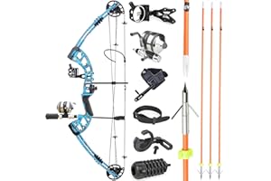 LIMAITY Bowfishing Compound Bow Kit with Bowfishing Reel, Bow Fishing Arrows,30-55Lbs,Left/Right Hand Bow for Adult/Youth Fishing Hunting