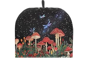 Drnuikhe Mushroom Dragonfly Tea Cozy Cover Warmth Keep Teapot Cover Insulated for Coffee Tea Drinkers Reusable Domed Thick Tea Cozies Scratch Proof Teapot Cozy Breakfast Warmer with Cotton Filling