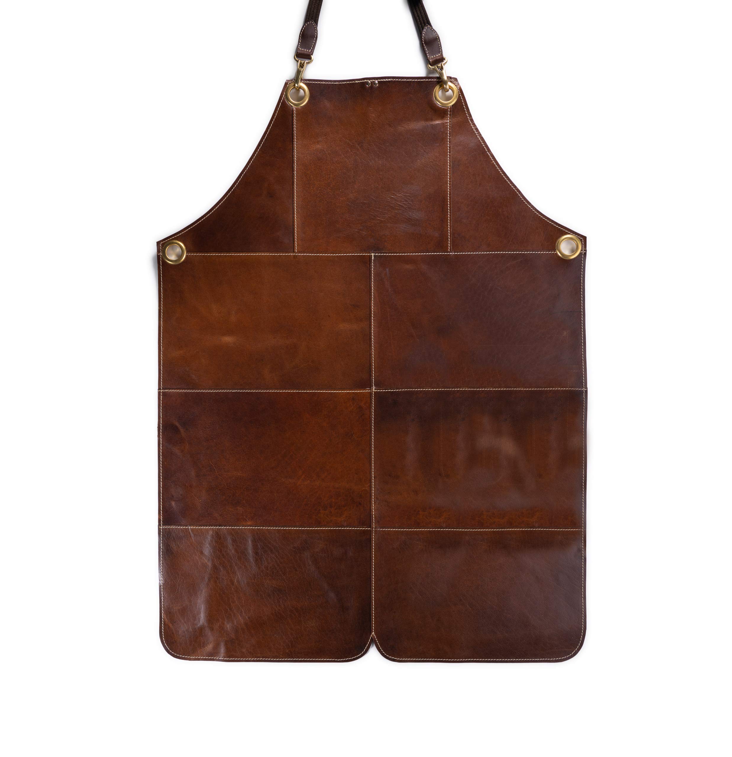 Angus Stoke Lenny Leather Apron Men BBQ Apron & Cooking Apron Made of Real Leather Vintage Patches Leather Apron (L/XL)