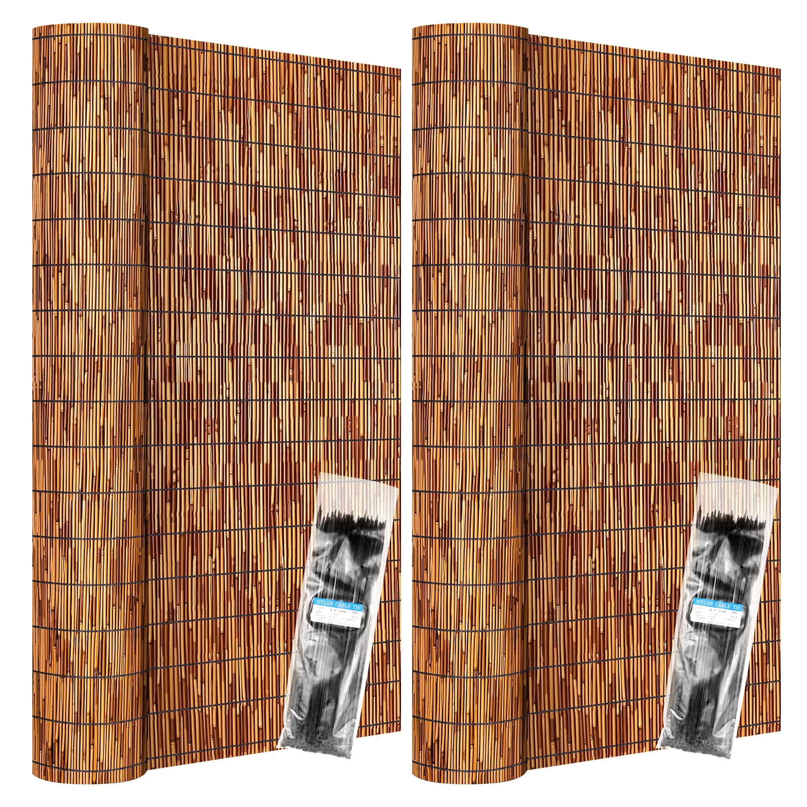 ZNCMRR Reed Fencing Rolls Natural Bamboo Fence Rolls 2 Pcs 4 Feet High ...