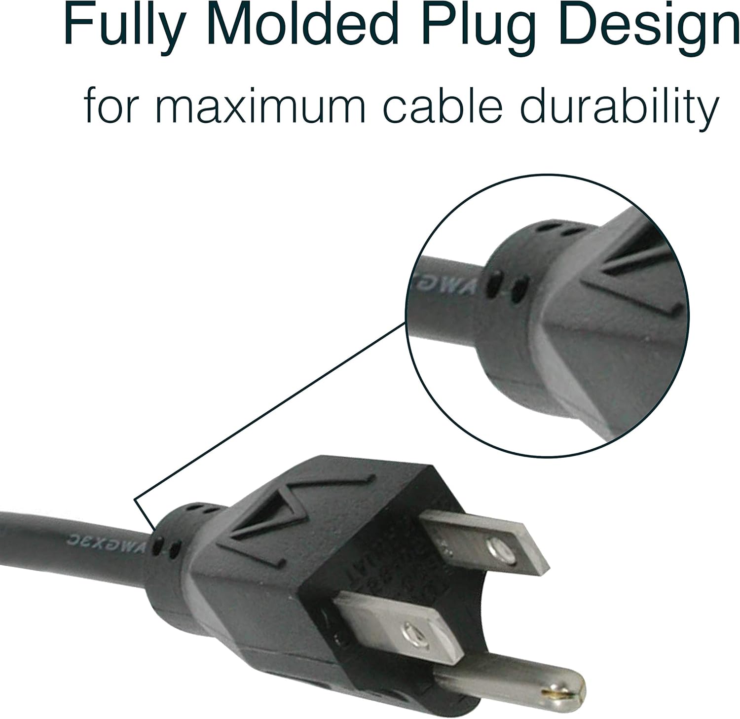 C2G Replacement Power Cable For Computers, TVs, Monitors, & More - 10' Black Universal Cord Works With Any 3 Pin AC Power Connection - 18 Gauge Wire (03134): Home Audio & Theater