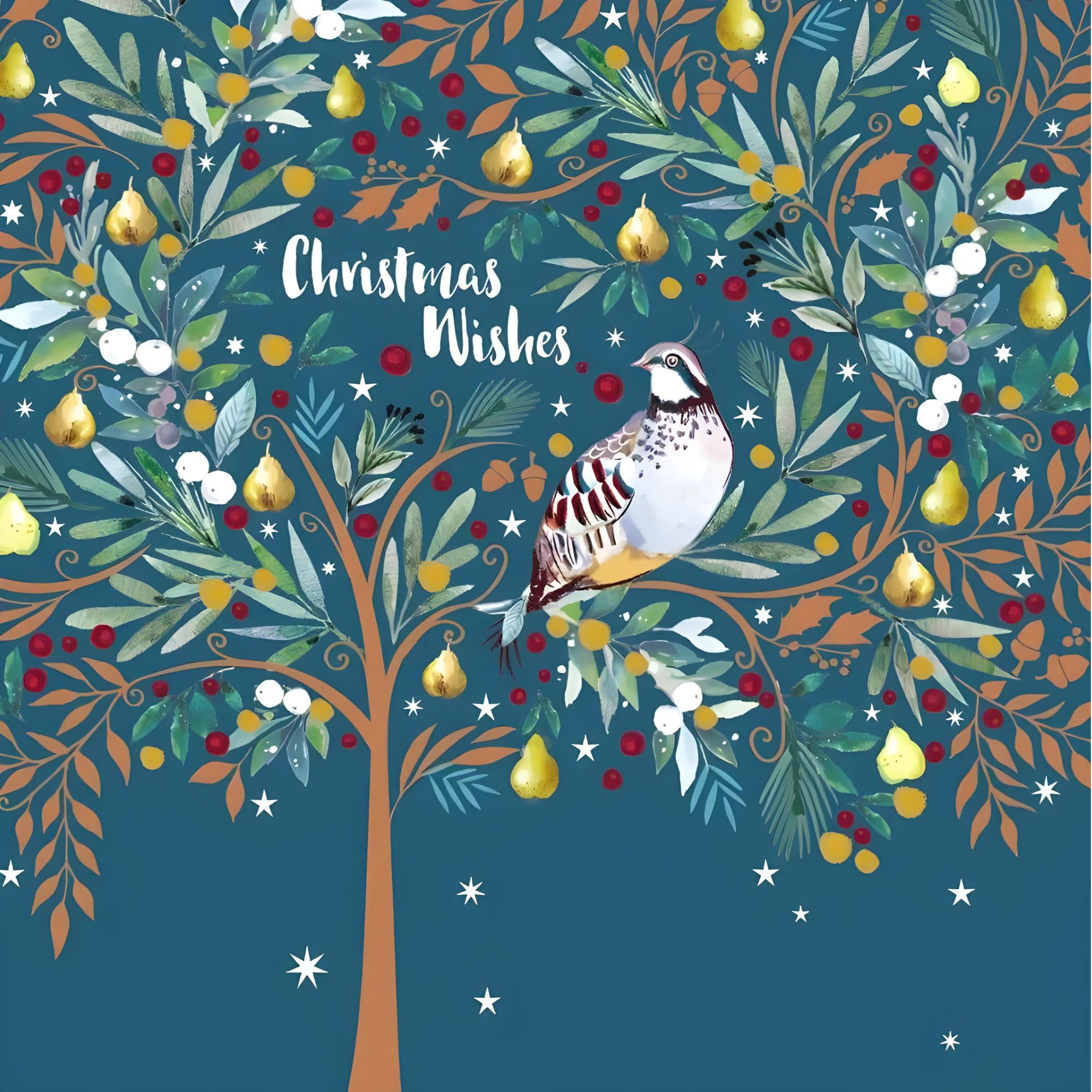 GBCC Charity Christmas Cards Pack of 10 - Charity Christmas Cards with Partridge and Pear Tree Design - Eco-Friendly Xmas Cards Multipack with Envelopes