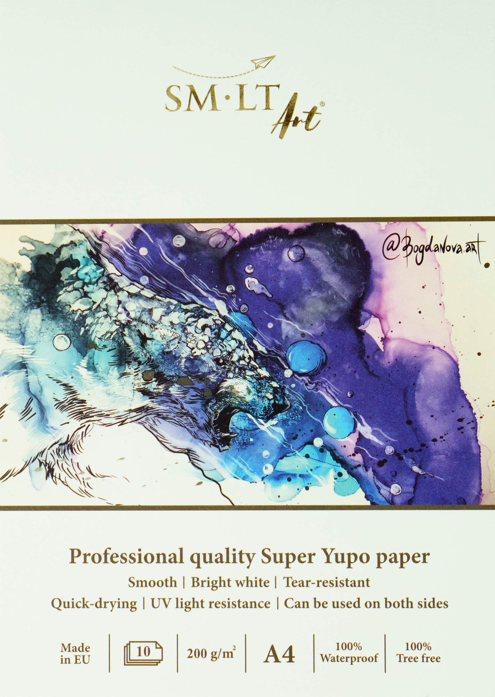 SMLT. PS-10 (200)/PRO Professional Art Pad A4 with Synthetic Super Yupo Paper, 10 Sheets