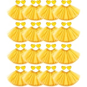 WILLBASIC 16 PCS Adult Tutus Skirts for Women Tutu Skirt Elastic Tulle Tutu Colored Tutus for Dance Runners Halloween Party