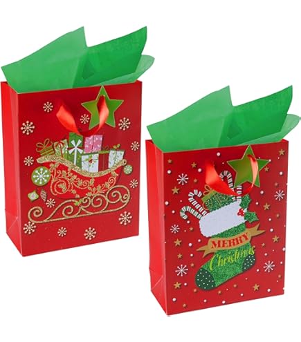 Choley Christas Gift Bags With Handle Xas Kraft Paper Bags Bulk - View #4