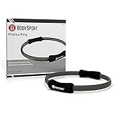 Body Sport Pilates Ring with Foam Padded Grips to Sculpt the Thighs, Core, Arms and More,Gray