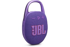 JBL Clip 5 - Ultra-Portable, Waterproof & Dustproof Bluetooth Speaker, Big Pro Sound with Punchy bass, Integrated Carabiner, Up to 12 Hours of Play, Made in Part with Recycled Materials (Purple)