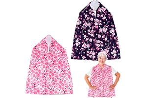 TaoTazon 2 Pack Adult Bib Dining Scarf for Women Microsuede Washable Reusable Food Clothing Protectors