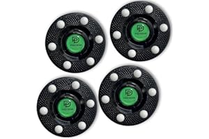 P&D Gear Inline Hockey Pucks 4-Pack – Official Inline Regulation Size & Weight – 4oz 6 Glide Dots for Fast Smooth Play – DEK, Roller, and Indoor Hockey Training Pucks (4-Pack)