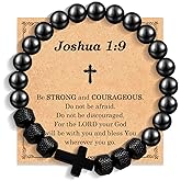 FIEEFX Cross Bracelet for Men Boys, Christian Gifts for Men Teens, Religious Catholic Jewelry Birthday Christmas Easter Baptism Confirmation Communion Fathers Day Graduation Gifts for Men Teenage Boys