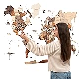 Enjoy The Wood 3D Wood World Map Wall Art Large