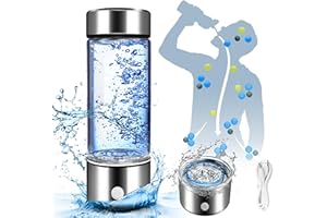 ZASABEL Hydrogen Water Bottle, Portable Hydrogen Water Bottle Generator, Ion Water Bottle Improve Water Quality in 3 Minutes, Water Ionizer Machine Suitable for Home, Office, Travel and Daily Drinking(Silver)