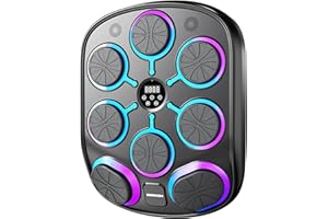 cjc Music Boxing Machine for Adults - 9 Modes Wall-Mounted Smart Punching Target with 2 Boxing Gloves, Bluetooth Boxing Machi
