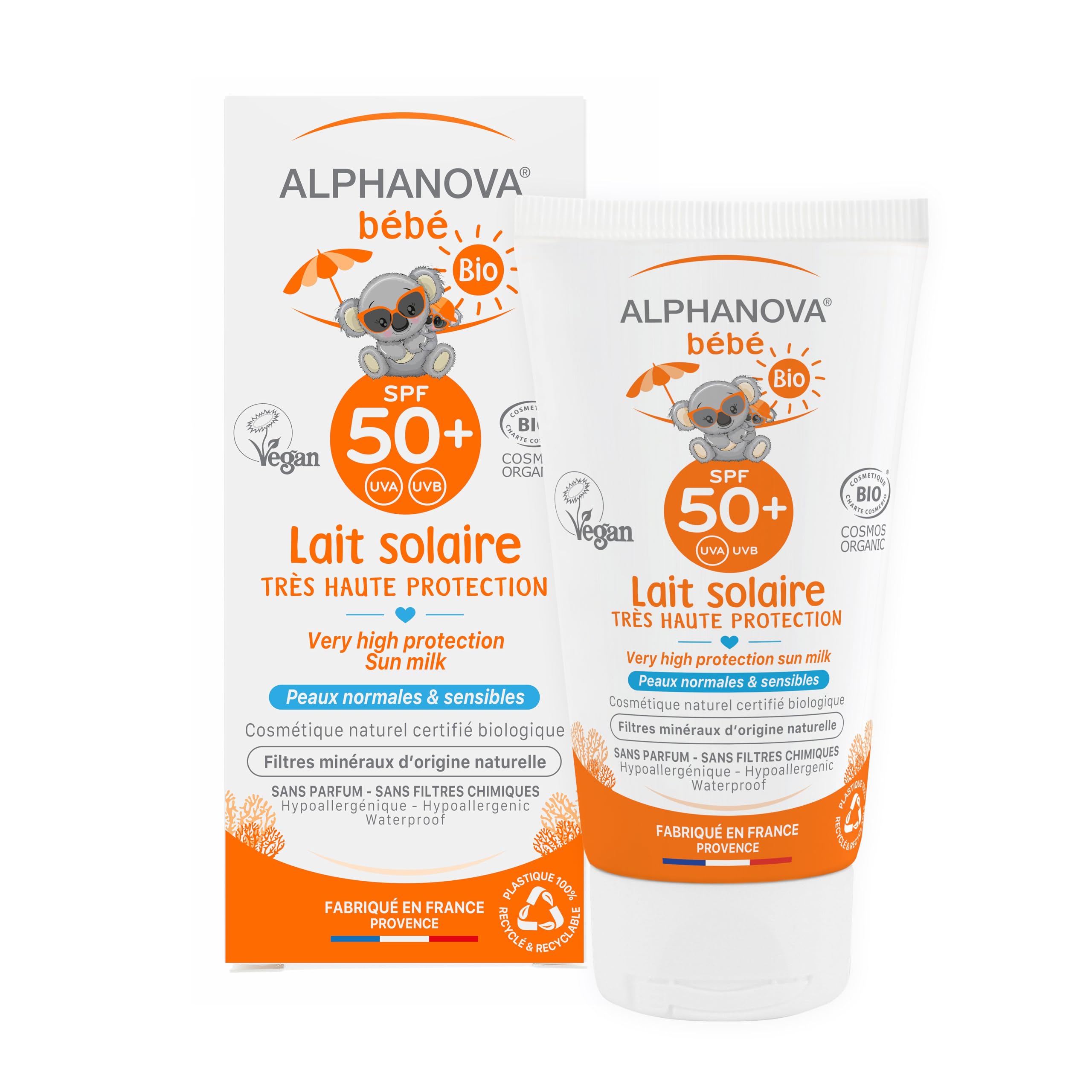 Alphanova Sun Bio, Baby Sun Milk - SPF 50+, 4.4 oz.