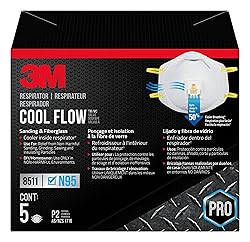 3M N95 Respirator 8511, 5 Pack, NIOSH-APPROVED