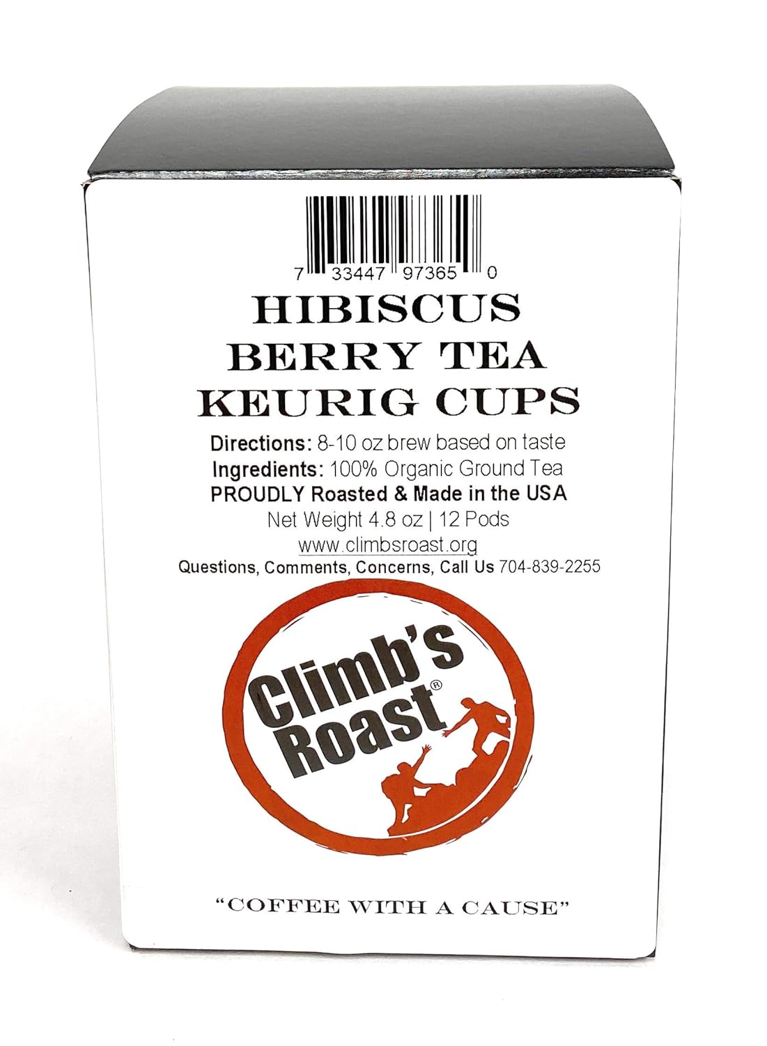 Climb's Roast Organic Hibiscus Berry Tea K-Cup Capsules, Single Serve Pods for Keurig and Single Cup Brewing Machines, 12 Count