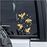 MYMKO Dragon Flying Decal, Fantasy Fourth Wing Car Window Decals, 6 Inches UV DTF Tranfer Car Stickers, Weatherproof Car Truck Window Bumper Sticker, Bookish Car Stickers and Decals for Book Lovers
