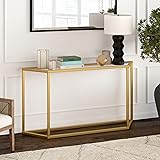 Levi 55'' Wide Trapezoid Console Table in Brass