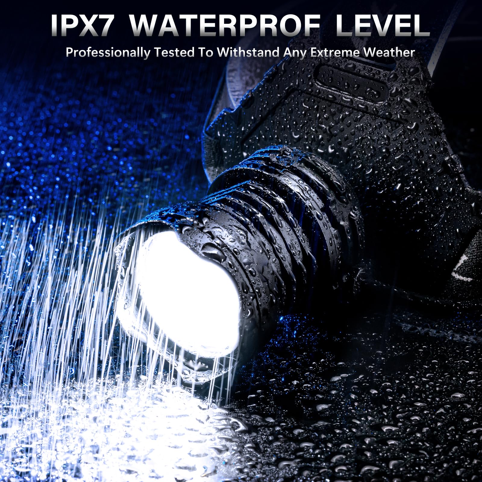 AKNEAR Rechargeable LED Headlamp Super Bright, 99000 High Lumens Head Lamp Zoomable, 25Dys+ Runtime & 12 Mode & Lightweight Comfort & 125° Adjustable IPX-7 Waterproof Head Light for Outdoor,Hardhat