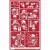 Over'N'Over Reusable Glass Etching Stencils &ndash; Durable Self-Stick Designs for Glass, Mirrors, and Ceramics with Armour Etch Cream &ndash; 5&rdquo; x 8&rdquo; Stencil Sheet - Elves