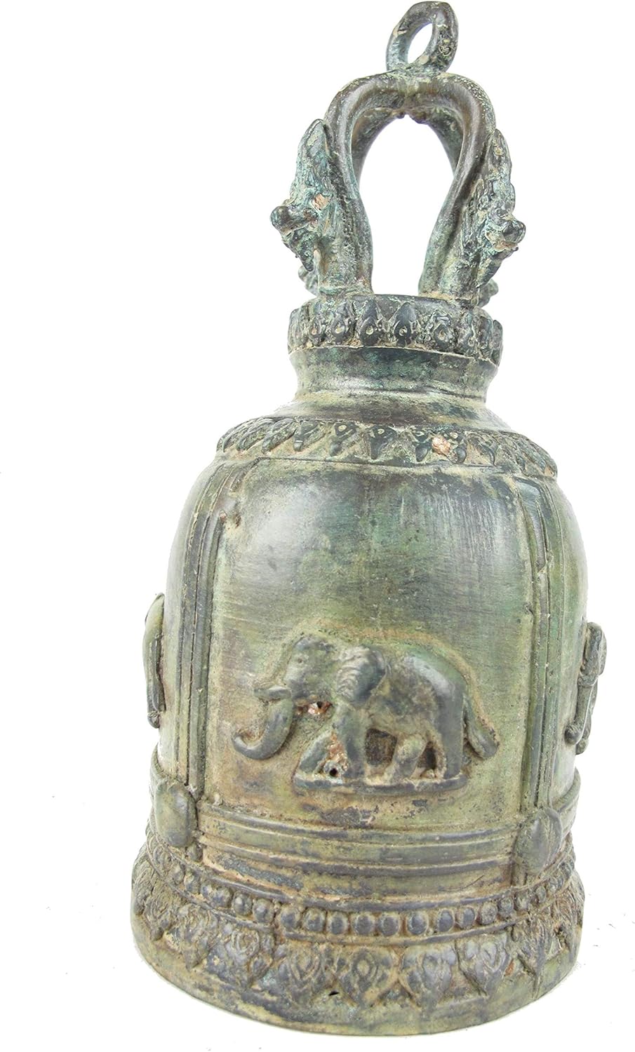 Alpha Grp Co Jp Home Kitchen Home Decor Accents Large Hanging Buddhist Bell From Thailand 7 5 Inches Brass Elephant Bell Authentic Cast Bronze Land Of Simple Treasures Handmade Thai Temple Bell