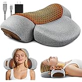 3-in-1 Neck Massager Pillow - Cervical Pillow Massage Neck Hump for Shoulder Pain Relief, Back Shoulder Massager with Kneading, Shiatsu Kneading Massage with Heating, Traction Function, Hump Corrector