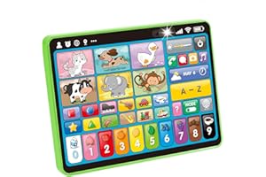 hahaland 5-Language Learning Tablet for Toddlers 1-3 – New Version Educational Toy with Sounds & Speech Therapy – Early Development for Boys, Girls, Baby, Toddler, Ages 1 2 3