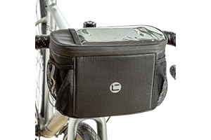 BAIGIO Bike Handlebar Bag 4L Multifunctional Bicycle Front Basket Bag Cycling Pack Accessories Nylon Shoulder Bag with Touchscreen Pocket & Removable Shoulder Strap