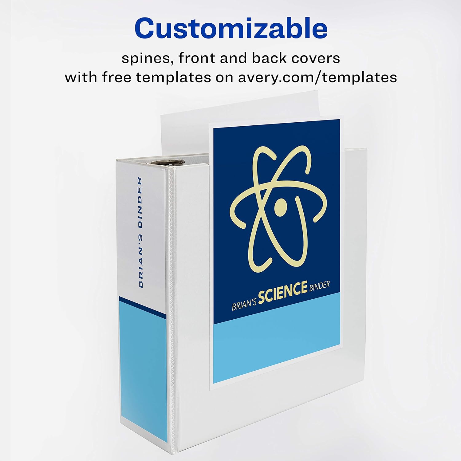 Avery Heavy Duty View 3 Ring Binder, 4" One Touch Slant Ring, Holds 8.5" x 11" Paper, 1 White Binder (79704) : Office Products