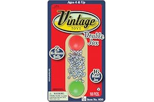 JA-RU Vintage Metal Jacks Game Set/Two Bouncy Balls.(1 Pack) Mini Jax Toy. Classic Family Retro Classics. Bulk Party Favors, Stocking Stuffers. 950-1B