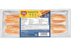 Schar Gluten Free Baguettes, Non GMO, Lactose & Wheat Free, Quick and Delicious Parbaked Baguettes, Pack of 2 Baguettes x 175