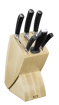 Fissler 8803606001 Passion Messerblock 7-teilig, Bestehend aus: Spickmesser 9 cm, Schinkenmesser 16 cm, Kochmesser 20 cm, Bro