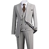 Men's Classic 3-Piece Suit Elegant Blazer Tuxedo Jacket, Vest & Trousers Set for Business, Wedding, Prom