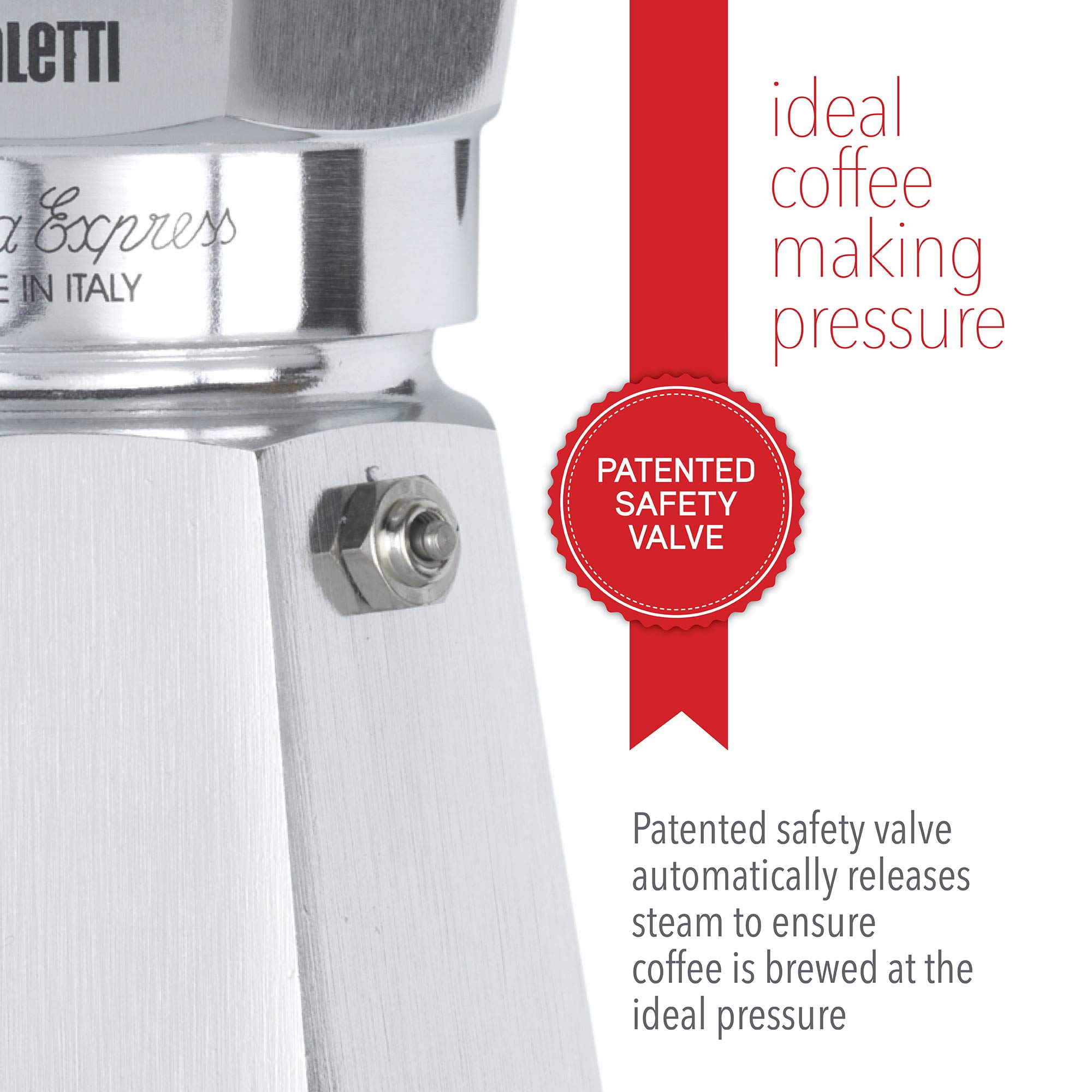 Bialetti 06800 Mocha Espresso Coffee Cooker Gas Stovetop Coffee Maker, 6-Cup Silver 06800