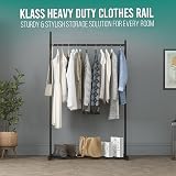 Klass Home Collection Portable Heavy Duty Clothes Rail 40kg Black With Shelf view 4