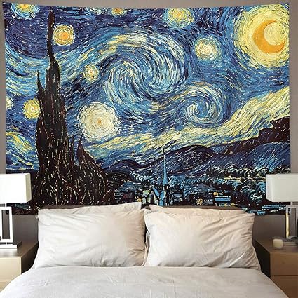 Amazon Com Van Gogh Starry Night Wall Tapestry Hippie Art