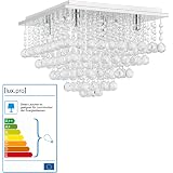 SAINT MOSSI Lampadario Classico Moderno A Soffitto, 3 Luci E14 (Lampadine Non Incluse), Cristalli E Struttura In Metallo Cromato, Dimensioni 40x40x30 Cm, Per Soggiorno E Camera Da Letto - 2