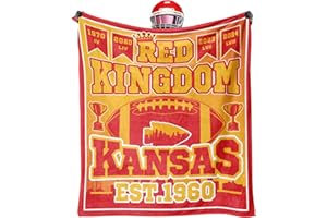 KETBLNB Football Gifts for Missouri, Blanket for Kansas, Football Stuff for Men, Cooling Blankets for Hot Sleepers, Red Kingdom Throws 60"x50"