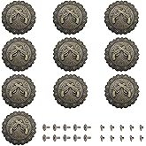 Mingchen Retro Gun Texture Decorative Buckle, Saddle Conchos, Leather Decorative Conchos Buttons for Diy Manual Hardware Accessories, 10 Pcs