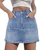 Angerella Blue Jean Skirts for Women Soft Stretchy