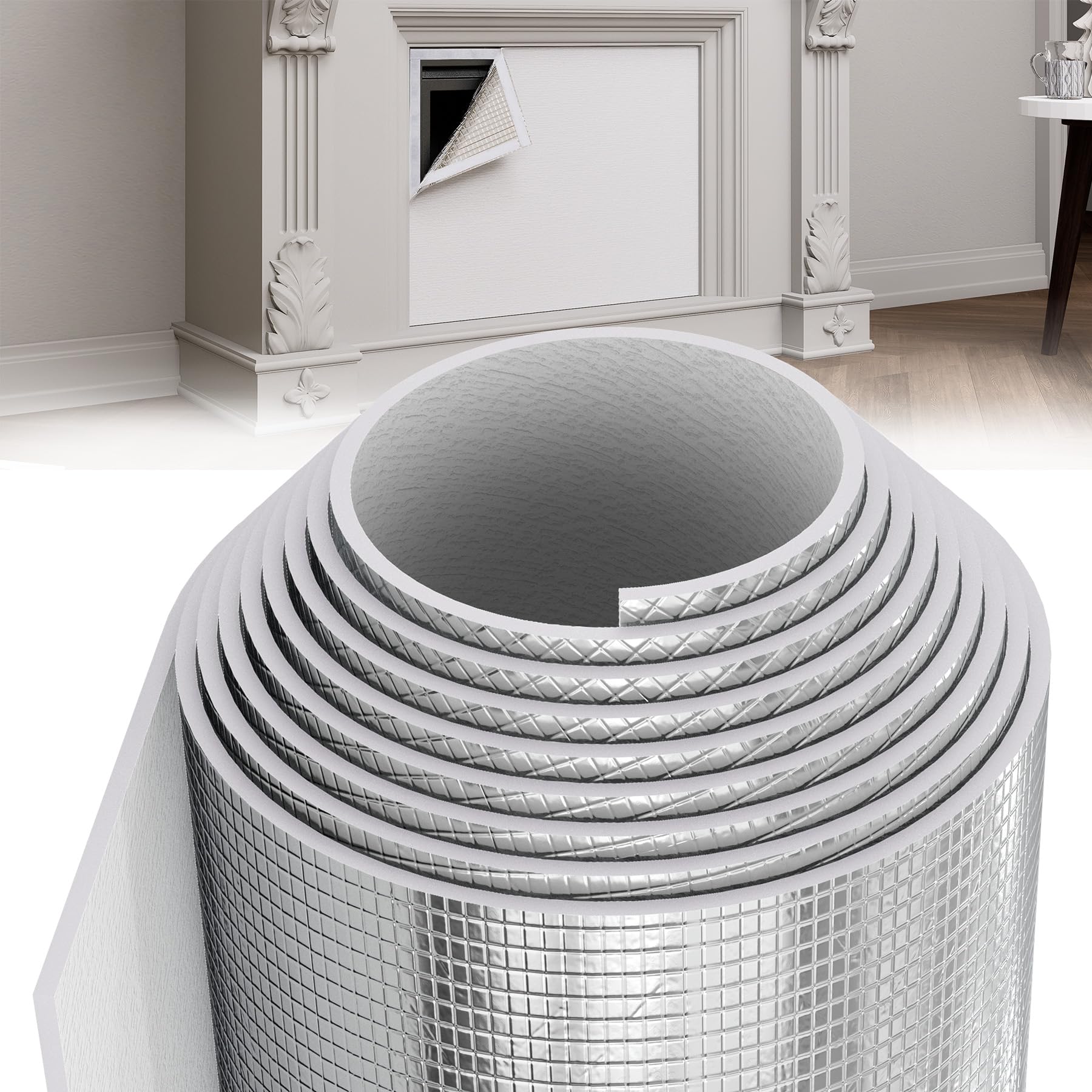 Photo 1 of Pearwow Fireplace Cover,Adjustable Size Fit Up to 39 x 55 Inch with Aluminium Foil Layer,Keep Drafts Out Stop Heat Loss,Draft Stopper Covers for Fireplace Frame Fireplace Screen