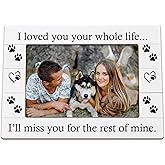 NJKRY Pet Memorial Picture Frames, Sympathy Gifts for Loss of Pet Dog Cat, Remembrance Gifts Wooden Photo Frames, I Loved You Your Whole Life Picture Photo Frame for Desk Table White 4X6 Photos
