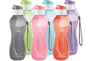 MILTON Water Bottle Kids Reusable Leakproof 12 Oz Plastic Wide Mouth Large Big Drink Bottle BPA & Leak Free with Handle Strap Carrier for Cycling Camping Hiking Gym Yoga