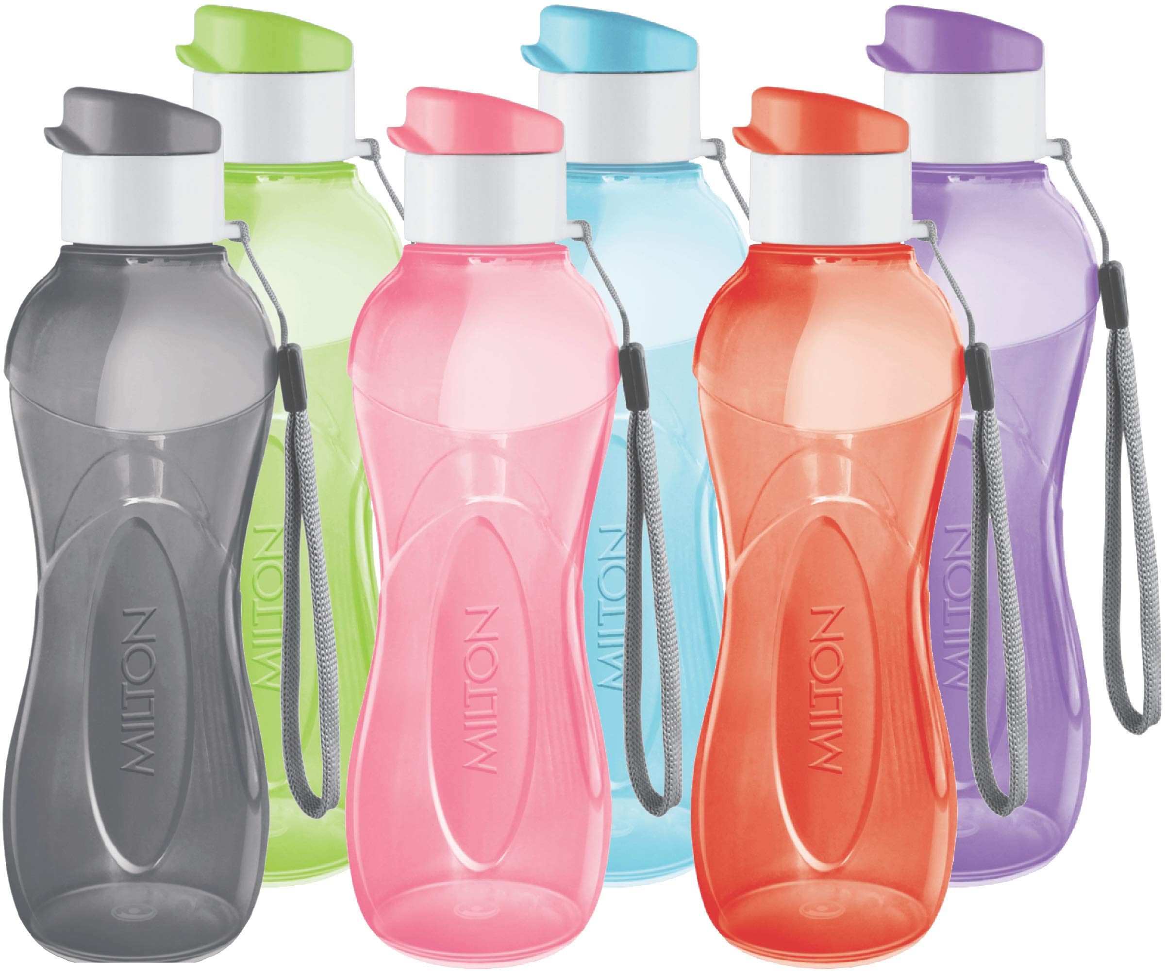 MILTON Kids Water Bottles - Reusable Leakproof 355 ml Plastic Wide Mouth Large Big Drinks Bottle - BPA & Leak Free Water Bottle with Handle Carrier Strap for School, Cycling, Camping, Hiking, Gym Yoga โ image 1