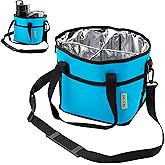 NoNa & Bee 4 Water Bottle Holder with Strap | Family Size 4 Compartment Drink Bag, Multiple Tumbler Carrier Caddy | Adjustable Fits Large & Small Drinks | Hands Free, Won't Tip Over in Car