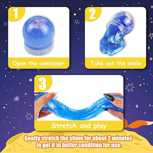GHOBROFY GALAXY SLIME PARTY FAVORS, 12 PACK SLIME BALLS WITH GLITTER, NON-STICKY, STUDENT GIFTS GOODIE BAGS STUFFERS FOR KIDS, CLASSROOM REWARD, PARTY SUPPLIES, BLUE